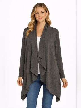 Barefoot Dreams Cozy Chic Ultra Lite Shawl Pointelle Cardi Olive Branch Size 1X